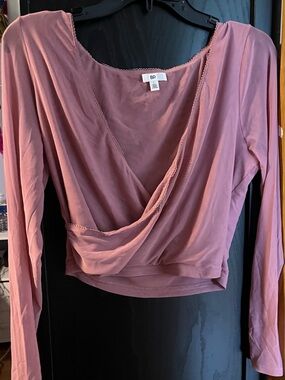 BP Long Sleeve Wrap Mesh Top